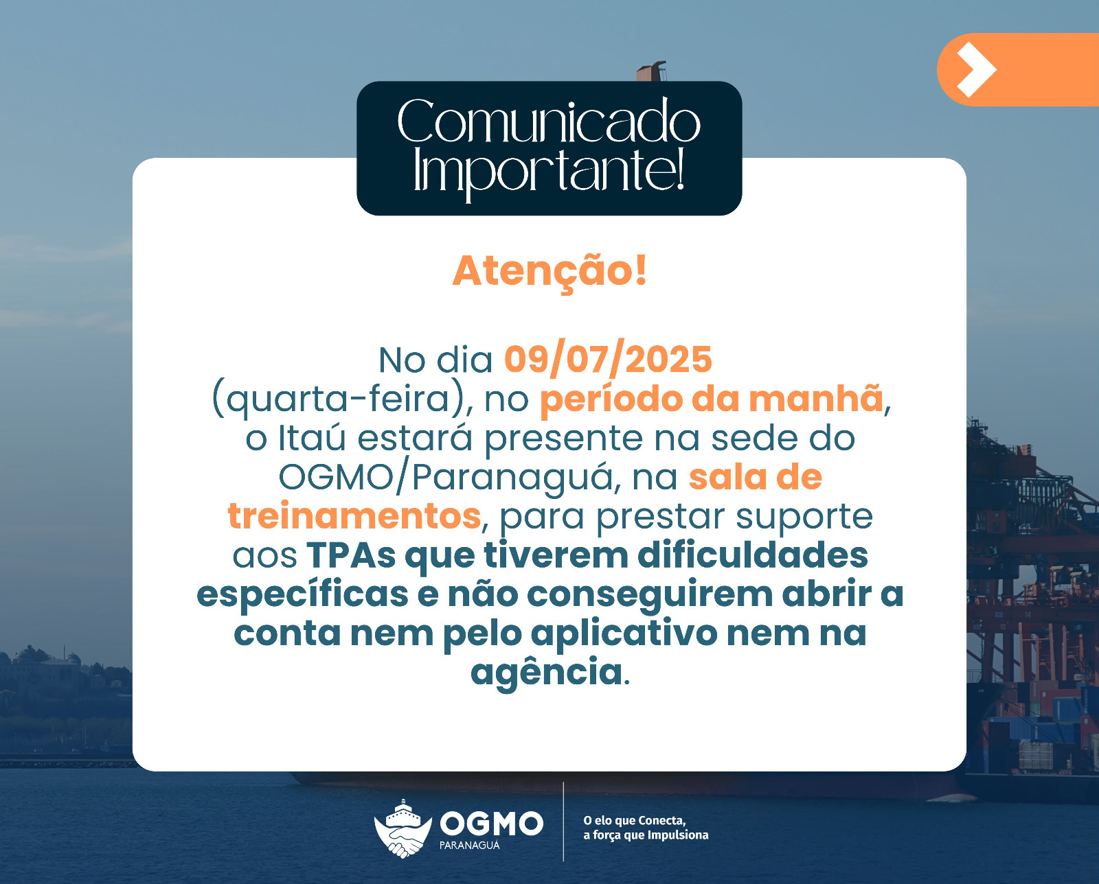Atendimento no OGMO | 09/07 - Quarta-feira
